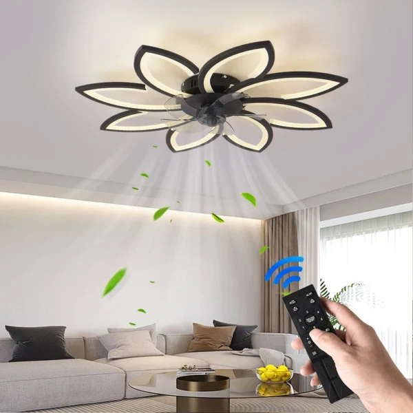 Petals LED Ceiling Lamp Ceiling Fans With Light Bedroom Dining Table Fan Lamp Ventilator Remote Control Light Fixture