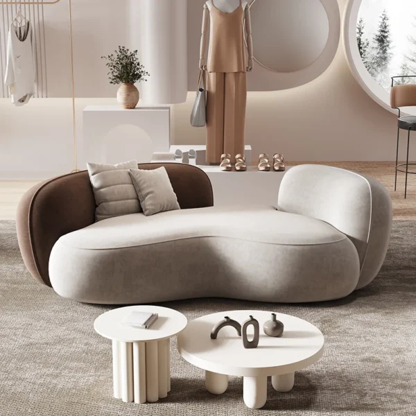 Nordic Cream Style Sofa Modern Design Clothing Store Beauty Salon Rest Area Reception Meeting Sofa Homestay Office Furniture FYO