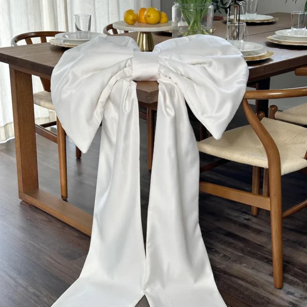 Satin Large Bow Party Decor Bridal Shower Elegant Accent & Birthday Sweet Decoration Reusable for Festivities Wedding Decoration