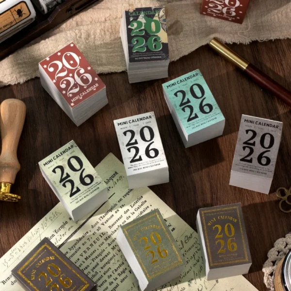 Vintage Mini Calendar 2026 Cute 365days Calendar School Office Supplies Stationery Planner Schedule Memo Paper