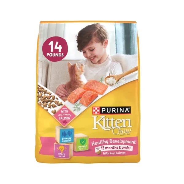 Purina Kitten Chow Healthy Development with Real Salmon Cat Food 14 lb Bag