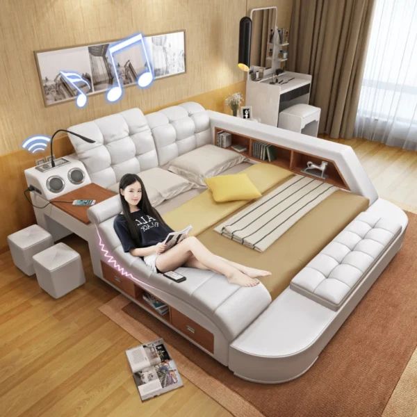 Comforter Multifunctional Bed Luxury Platform Bedframe Bedroom Double Bed Full Size Monster Camas De Dormitorio Home Furniture