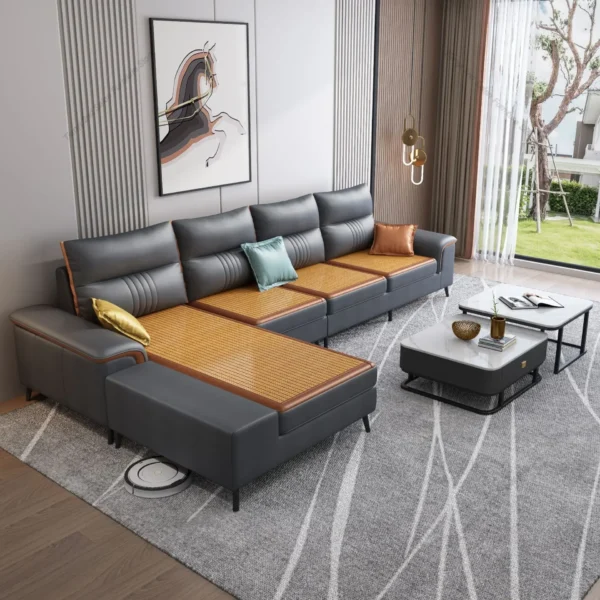Modern Simple Living Room Sofa Cat Scratch Skin Winter and Summer Dual Purpose Office Sofa Concubine Office Furniture LBSF